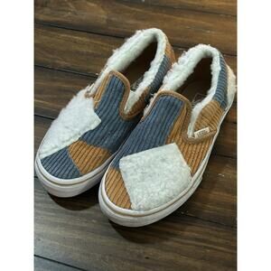 Vans Off The Wall Youth Classic Slip On Shoe Color Block Corduroy Size 2 Winter